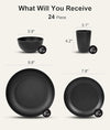 Quatish 24 Piece Plates and Bowls