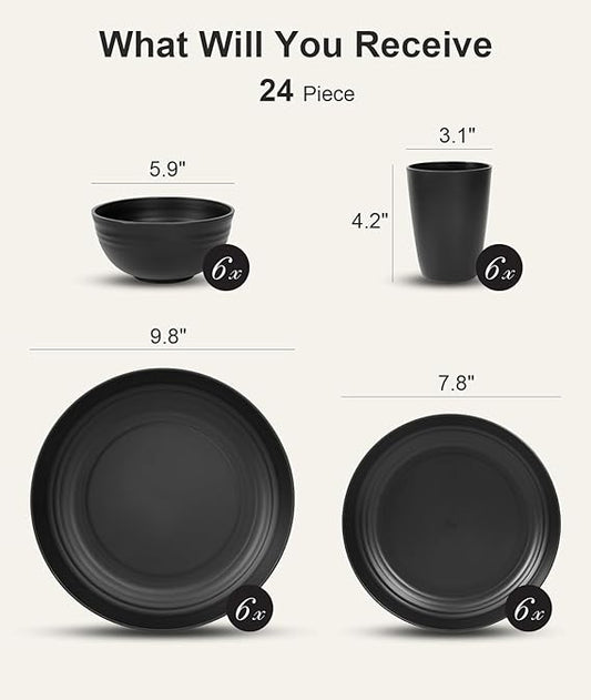 Quatish 24 Piece Plates and Bowls